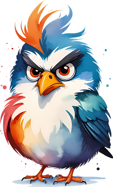 Free grumpy bird nature illustration
