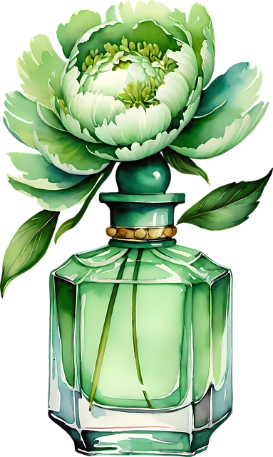 Free perfume bottle green illustration