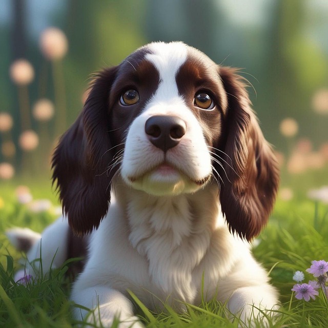 Free ai generated spaniel dog illustration