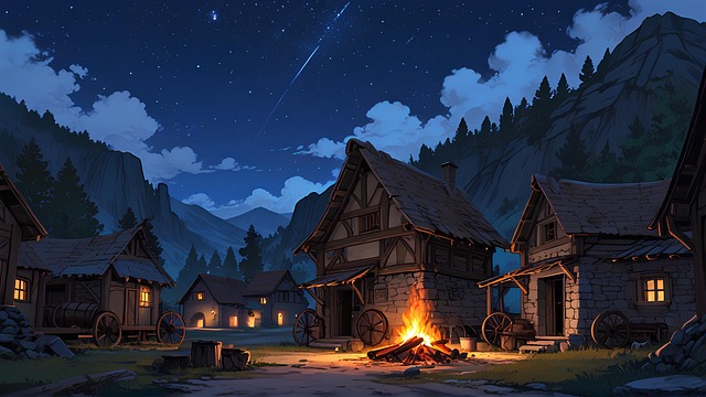 Download free HD stock image of Village Middle Ages Free village middle ages smithy illustration