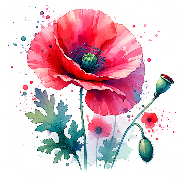 Free poppy bouquet flowers illustration
