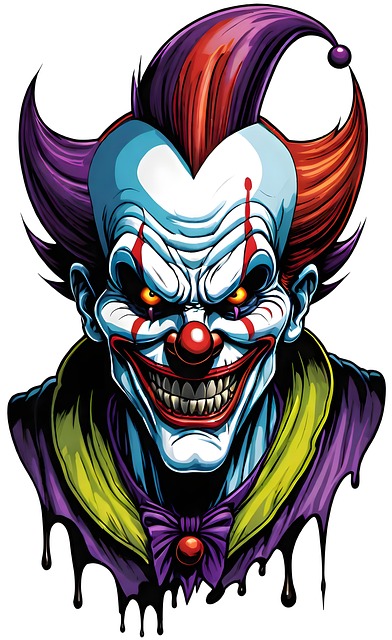 Free clown gothic sinister illustration