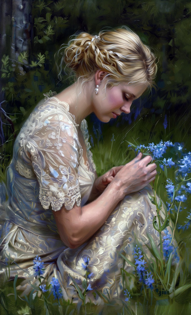 Download Woman, Blonde, Floral Dress. Royalty-Free Stock Illustration ...