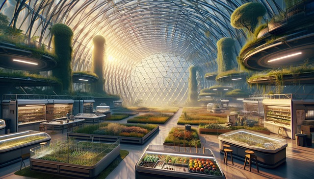 Free biodome greenhouse ecosystem illustration