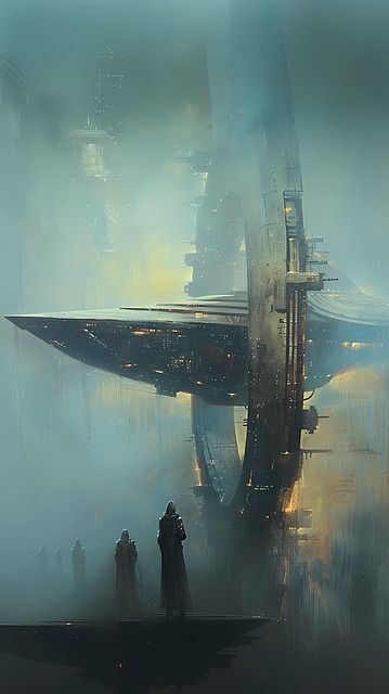 Free science fiction spaceship futuristic illustration
