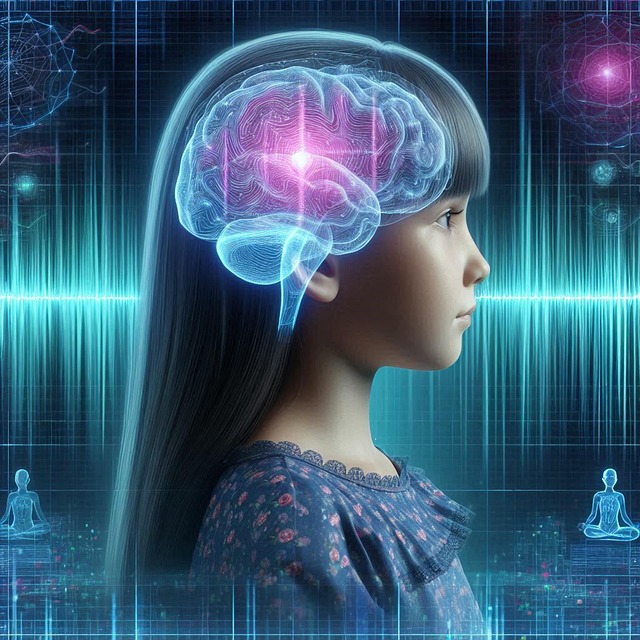 Free ai generated girl brain illustration