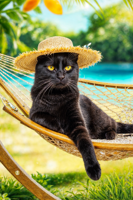 Tier, Katze, Hängematte, Entspannung