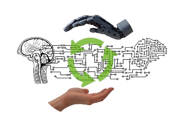 Free artificial intelligence hand brain illustration