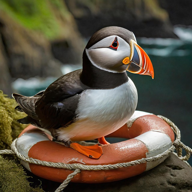 Free bird ornithology puffin illustration