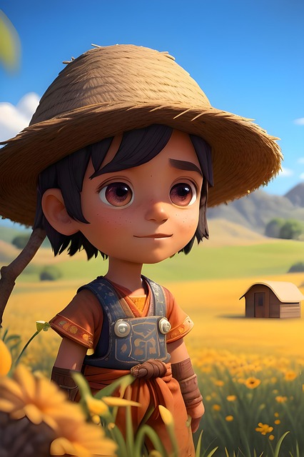 Free young boy toiling illustration