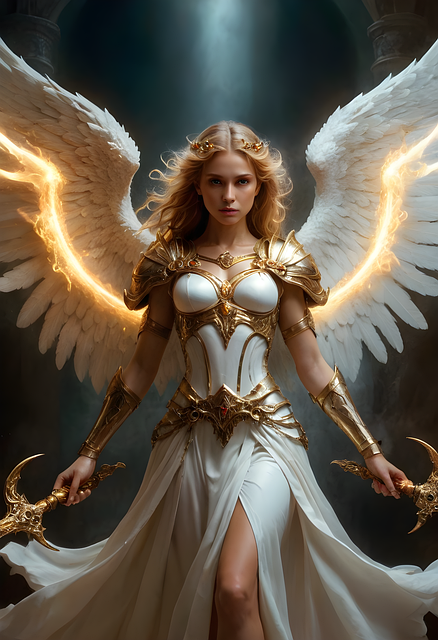 Free ai generated angel warrior illustration