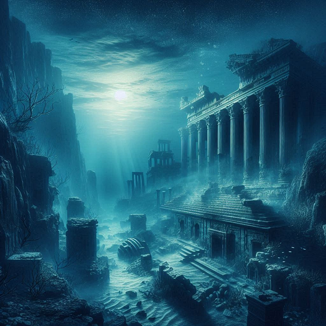 Free ruins world fiction illustration