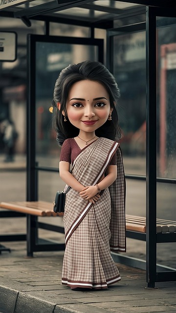 Free Woman Saree illustration and picture