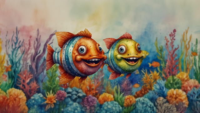 Free fish underwater aquarium illustration