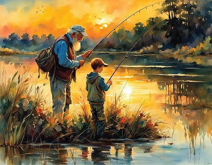 Free Fishing Fisherman illustration and picture