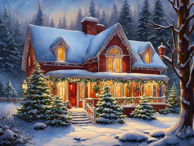 Free christmas home season illustration