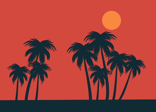 Free palm tree silhouette vector
