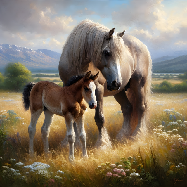 download-animals-family-horses-royalty-free-stock-illustration-image