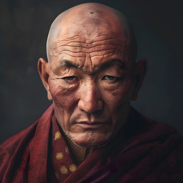 Free monk tibetan buddhism illustration