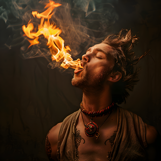 Free swallower fire artist illustration