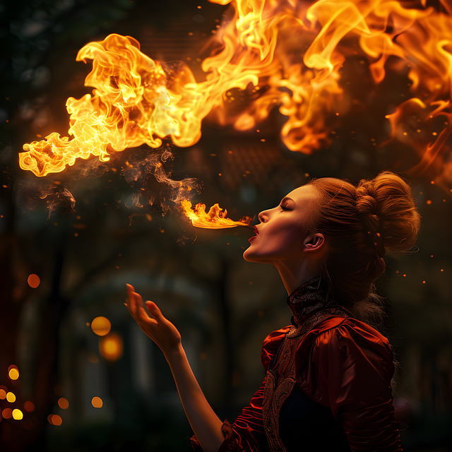 Free swallower fire artist illustration