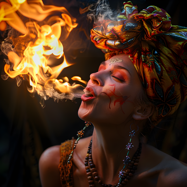 Free swallower fire artist illustration