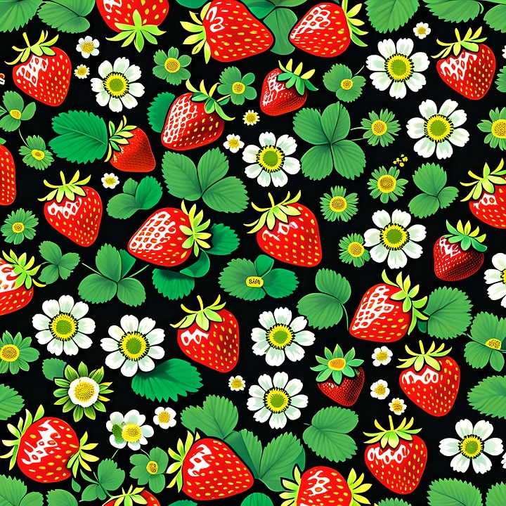 Native Strawberry Pattern Download Ai Generated, Strawberries, Pattern. Royalty-Free Stock ...