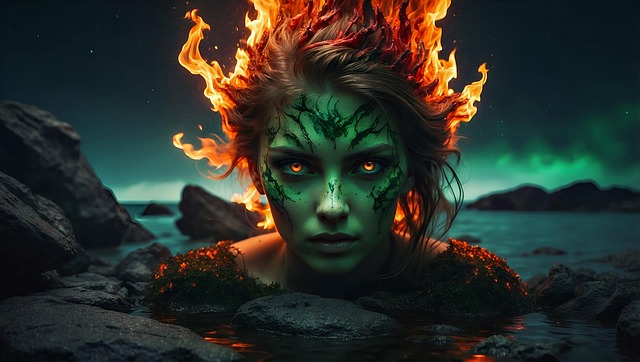 Free ai generated woman halloween illustration