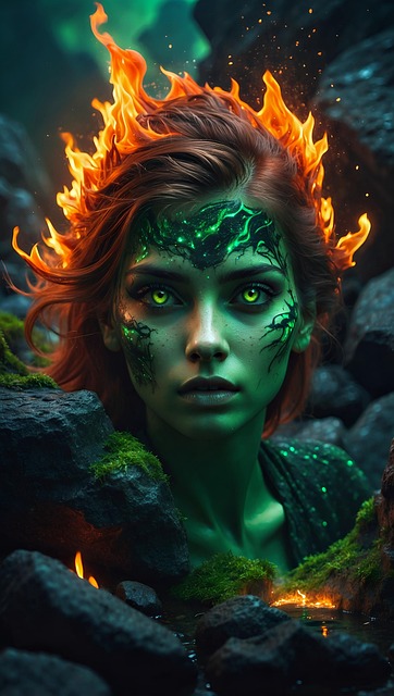 Free ai generated halloween woman illustration