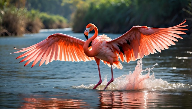 Free ai generated flamingo bird illustration
