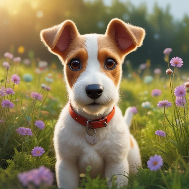 Free ai generated foxterrier-smoothhair dog illustration