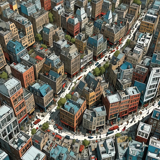 Free ai generated cityscape buildings illustration