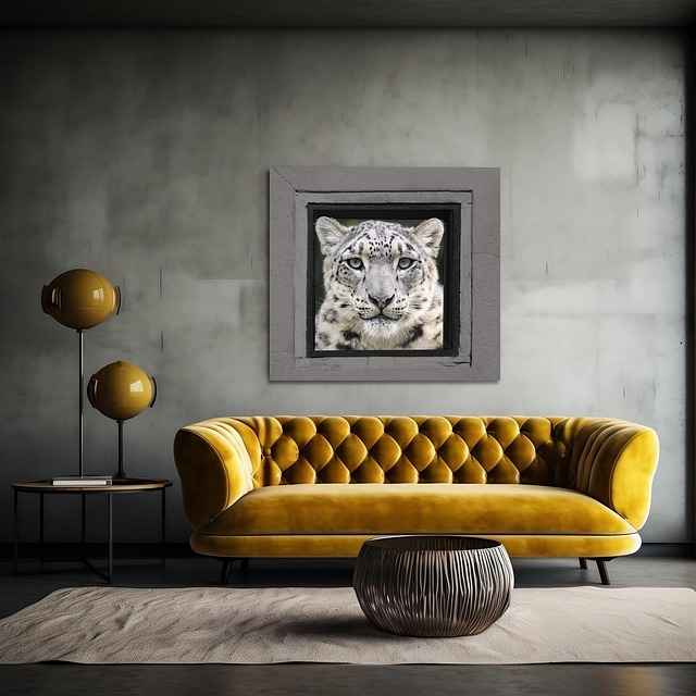 Free leopard sofa space illustration