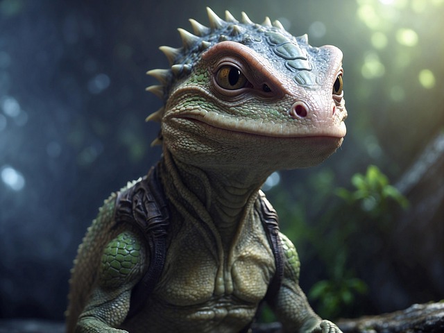 Free ai generated lizard creature illustration
