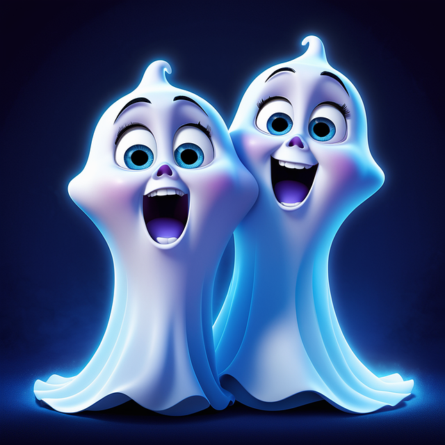 Free ai generated ghosts cartoon illustration