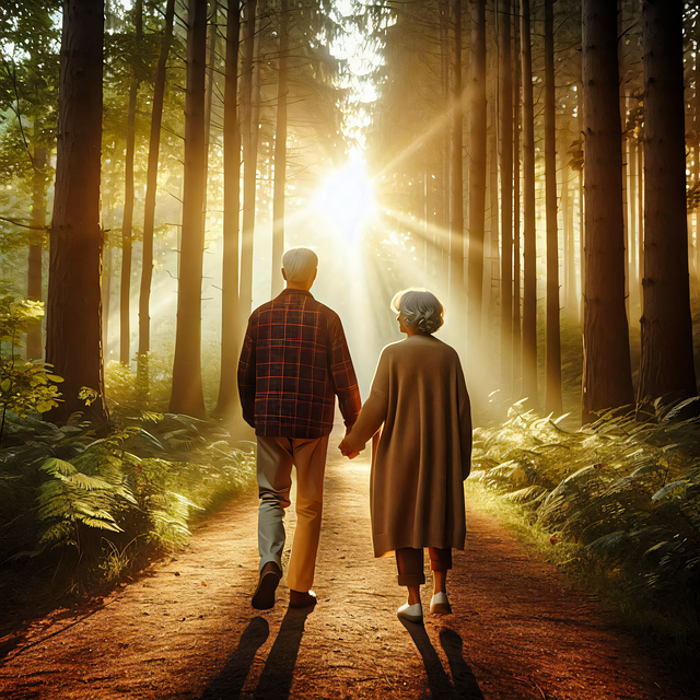 Free ai generated couple elderly illustration