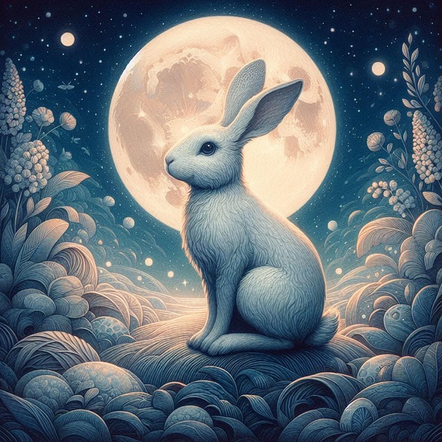 Ai Generiert, Hase, Mond, Vollmond