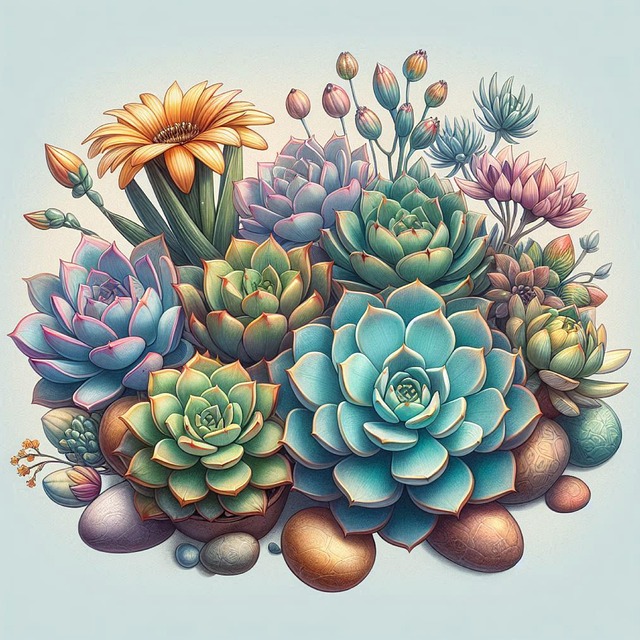 Download free HD stock image of Ai Generated Cactus Free ai generated cactus succulents illustration