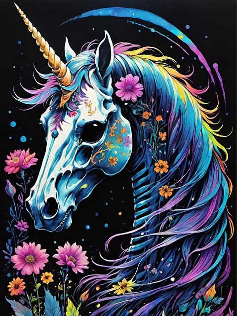Free Skeleton Unicorn illustration and picture