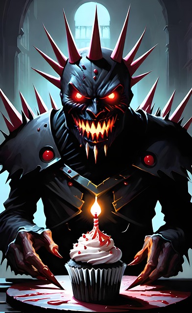 Free ai generated monster cupcake illustration