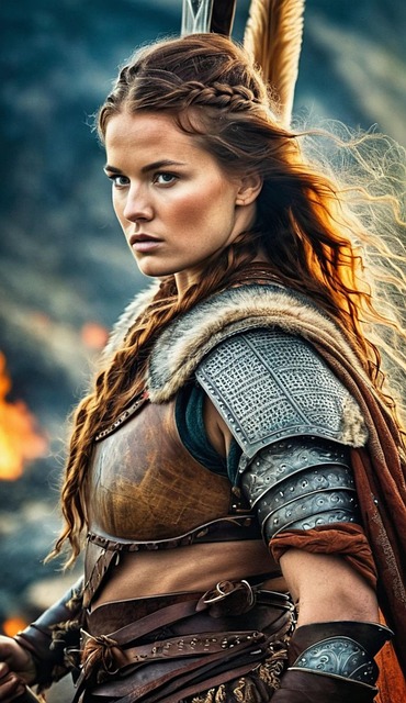 Free shieldmaiden vikings ai generated illustration