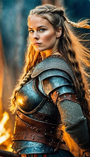 Free shieldmaiden vikings ai generated illustration