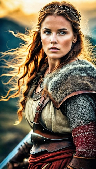Free shieldmaiden vikings ai generated illustration