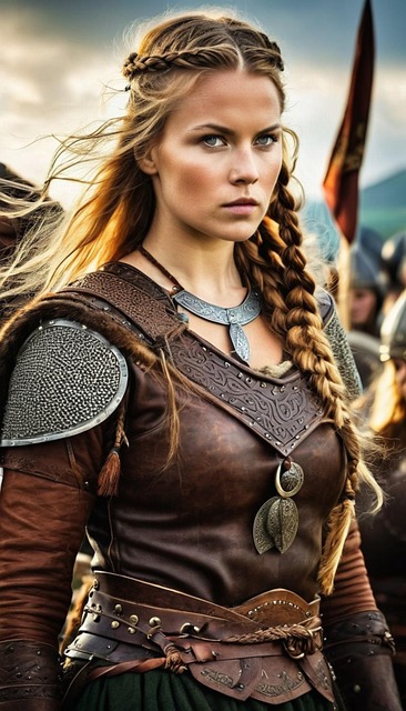 Free shieldmaiden vikings ai generated illustration
