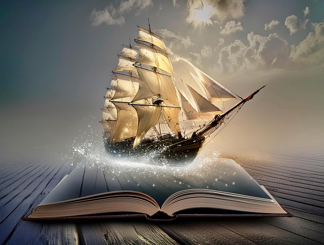 Free ai generated book sail illustration