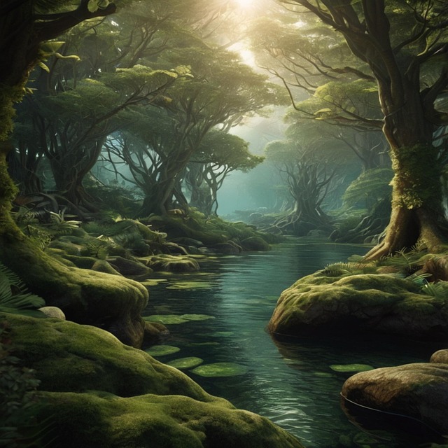 Download free HD stock image of Ai Generated River Free ai generated river nature illustration