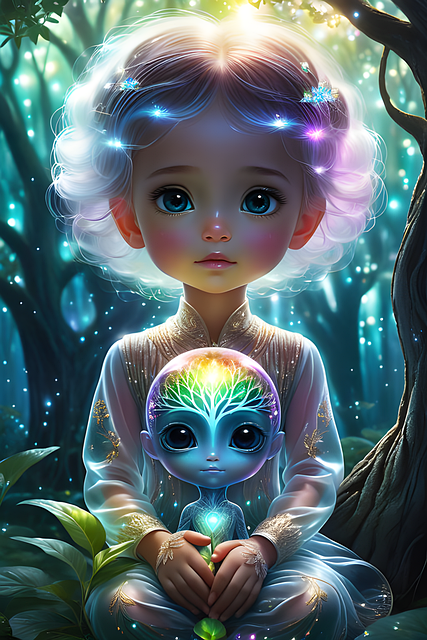 Download free HD stock image of Ai Generated Child Free ai generated child extraterrestrial illustration
