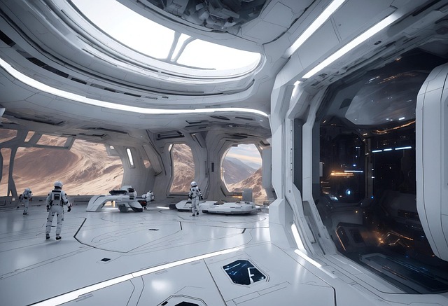 Free ai generated universe space station illustration
