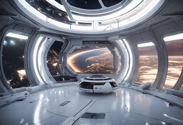 Free ai generated universe space station illustration