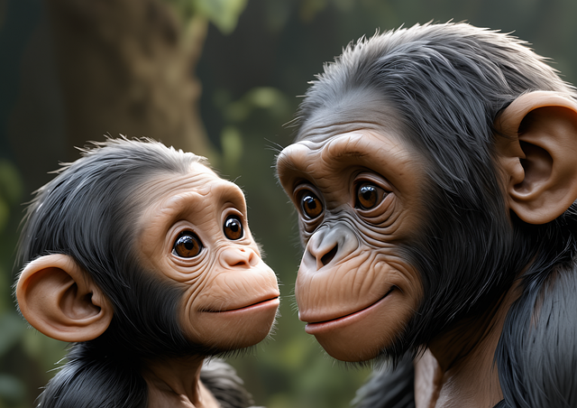 Download free HD stock image of Ai Generated Monkeys Free ai generated monkeys chimpanzees illustration